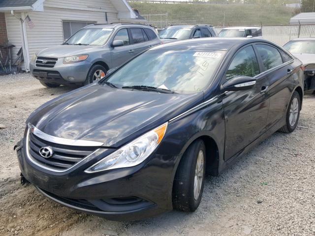 5NPEB4AC8EH835001 - 2014 HYUNDAI SONATA GLS BLACK photo 2