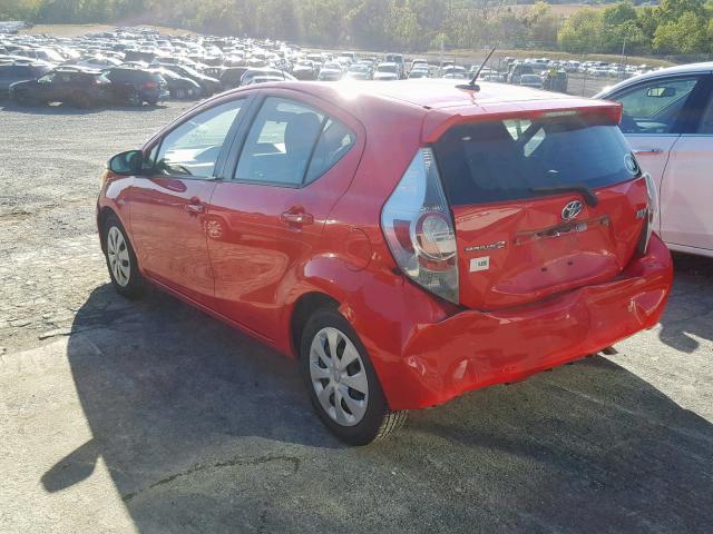 JTDKDTB3XC1512076 - 2012 TOYOTA PRIUS C RED photo 3