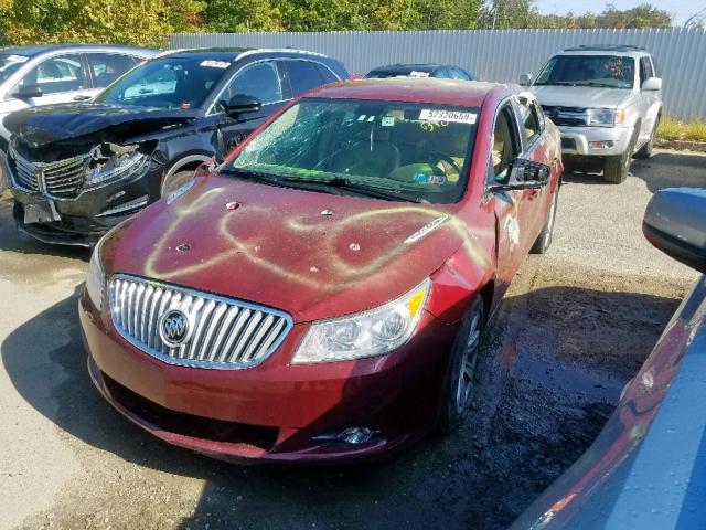 1G4GD5EG8AF154231 - 2010 BUICK LACROSSE C RED photo 2