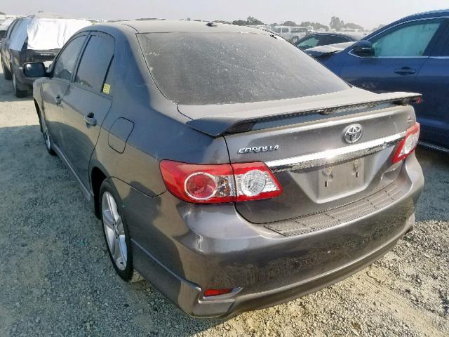 2T1BU4EE1DC012081 - 2013 TOYOTA COROLLA BA GRAY photo 3