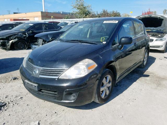 3N1BC13E68L414544 - 2008 NISSAN VERSA S BLACK photo 2