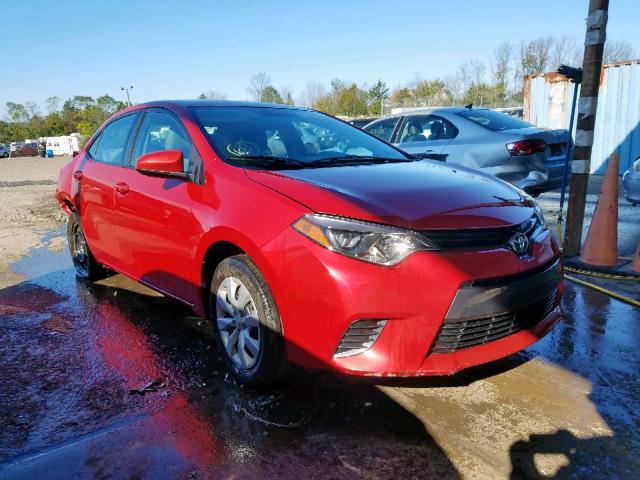 2T1BURHE2GC500601 - 2016 TOYOTA COROLLA L RED photo 1