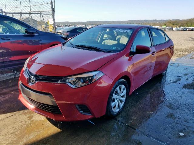 2T1BURHE2GC500601 - 2016 TOYOTA COROLLA L RED photo 2