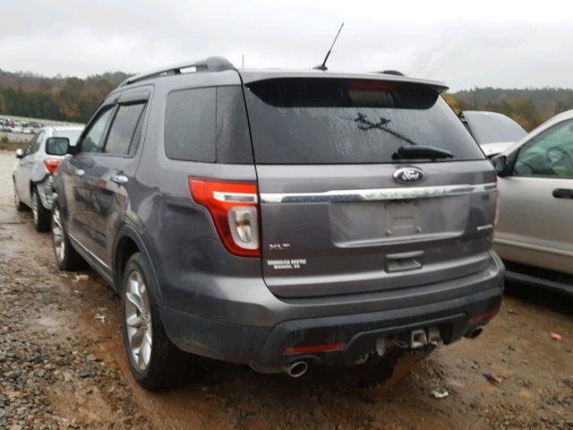 1FM5K7D89EGA72849 - 2014 FORD EXPLORER X GRAY photo 3