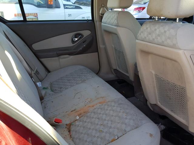 1G1ZT548X5F319818 - 2005 CHEVROLET MALIBU LS 红色 照片 6