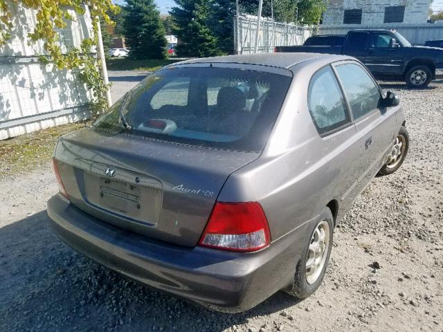 KMHCG35C01U089815 - 2001 HYUNDAI ACCENT GS GRAY photo 4