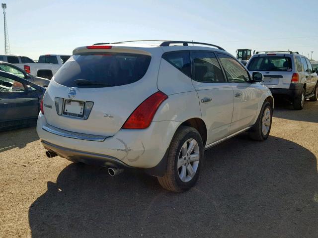 JN8AZ08T67W529408 - 2007 NISSAN MURANO SL WHITE photo 4