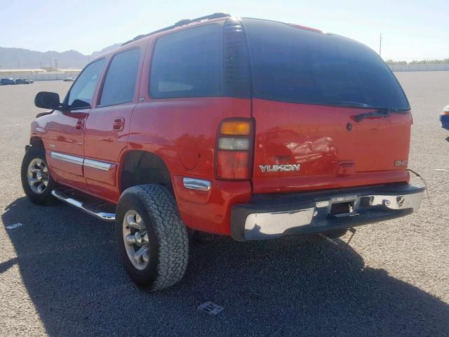 1GKEC13Z22R150725 - 2002 GMC YUKON RED photo 3