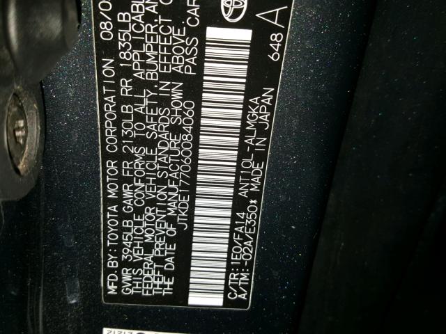 JTKDE177060084060 - 2006 TOYOTA SCION TC 灰色 照片 10