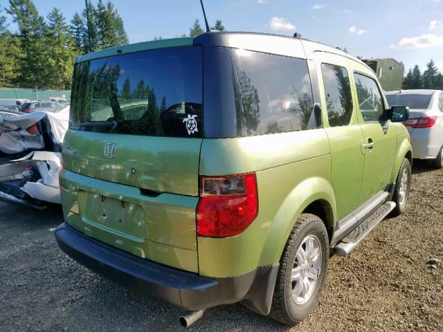 5J6YH28787L002462 - 2007 HONDA ELEMENT EX GREEN photo 4