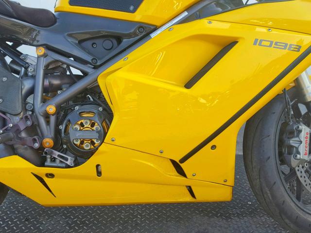 ZDM1XBEW97B004589 - 2007 DUCATI 1098 BASE YELLOW photo 7