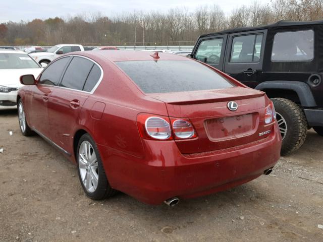 JTHBC1KS2B5023479 - 2011 LEXUS GS 450H MAROON photo 3