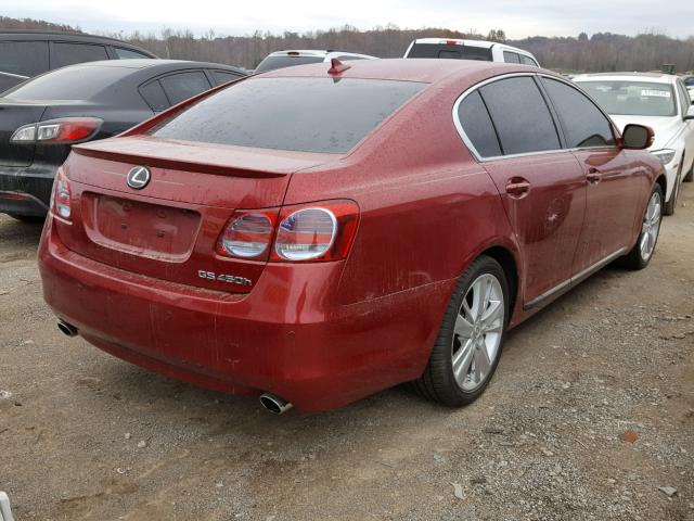 JTHBC1KS2B5023479 - 2011 LEXUS GS 450H MAROON photo 4