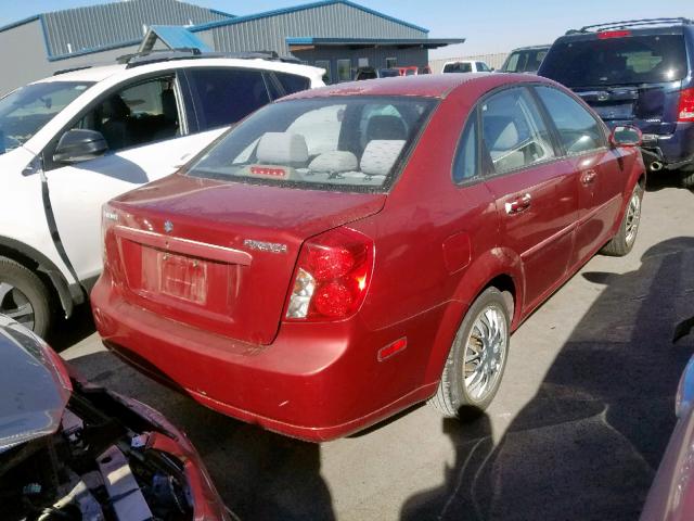 KL5JD56Z57K550228 - 2007 SUZUKI FORENZA BA RED photo 4