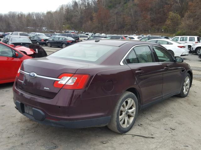 1FAHP2EW3BG138557 - 2011 FORD TAURUS SEL BURGUNDY photo 4