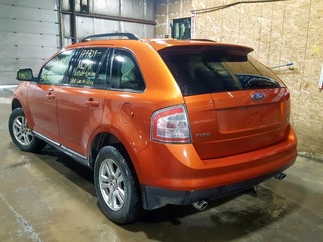 2FMDK48C27BA75370 - 2007 FORD EDGE SEL ORANGE photo 3