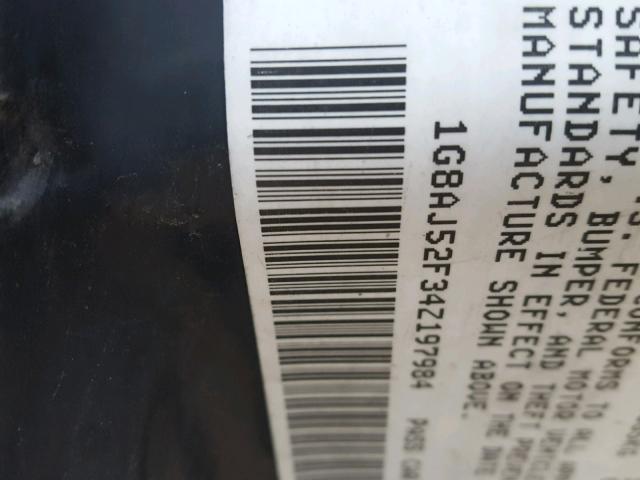 1G8AJ52F34Z197984 - 2004 SATURN ION LEVEL MAROON photo 10