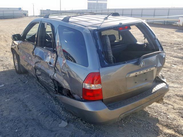 2HNYD186X1H522924 - 2001 ACURA MDX TOURIN GRAY photo 3