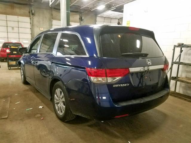 5FNRL5H64GB076501 - 2016 HONDA ODYSSEY EX BLUE photo 3