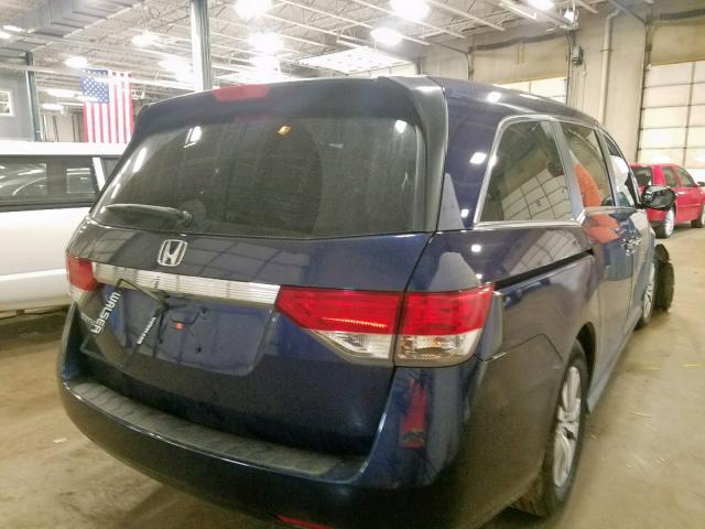 5FNRL5H64GB076501 - 2016 HONDA ODYSSEY EX BLUE photo 4