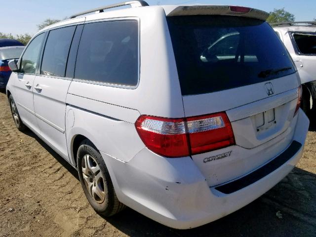 5FNRL38706B462988 - 2006 HONDA ODYSSEY EX WHITE photo 3