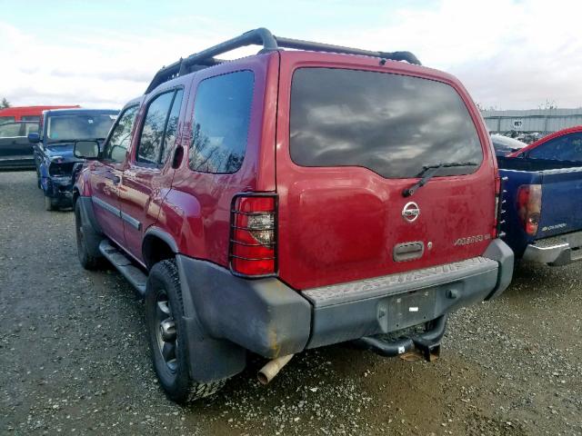 5N1ED28YX2C517125 - 2002 NISSAN XTERRA XE RED photo 3