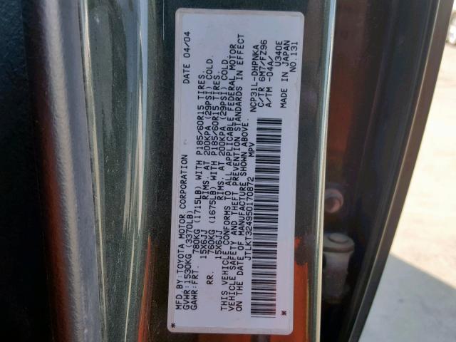 JTLKT324950170872 - 2005 TOYOTA SCION XB მწვანე ფოტო 10