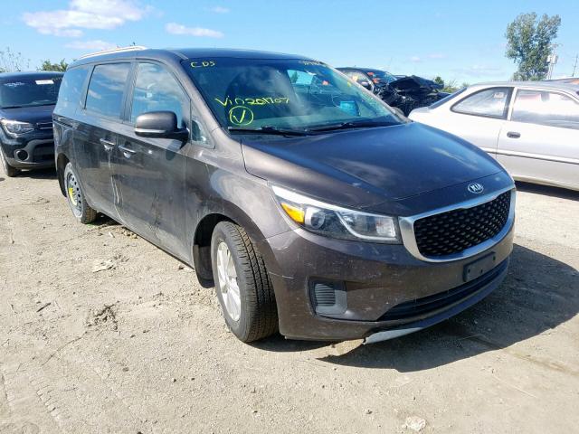 KNDMB5C19G6201707 - 2016 KIA SEDONA LX BROWN photo 1