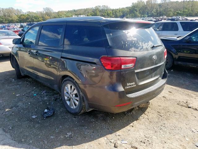 KNDMB5C19G6201707 - 2016 KIA SEDONA LX BROWN photo 3