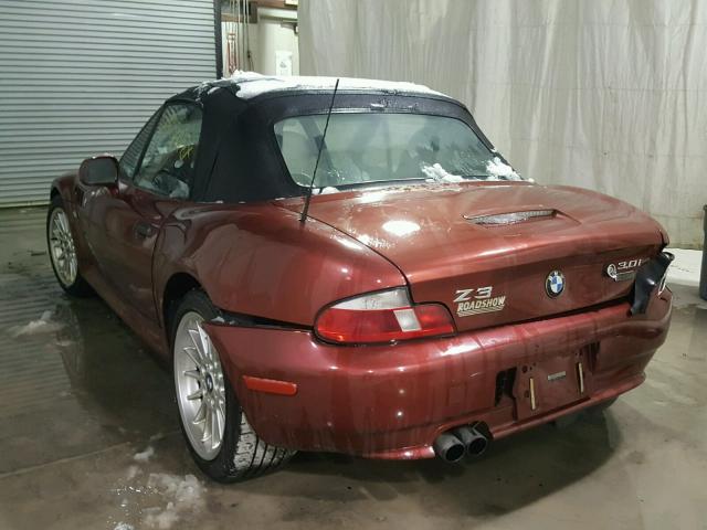 4USCN53442LL51063 - 2002 BMW Z3 3.0 BURGUNDY photo 3