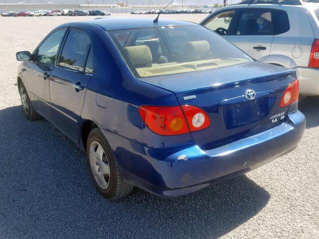 1NXBR32E63Z093902 - 2003 TOYOTA COROLLA CE BLUE photo 3