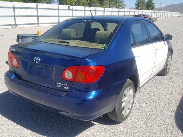 1NXBR32E63Z093902 - 2003 TOYOTA COROLLA CE BLUE photo 4