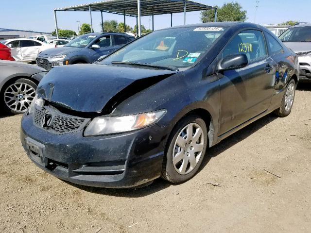 2HGFG1B68AH500502 - 2010 HONDA CIVIC LX BLACK photo 2