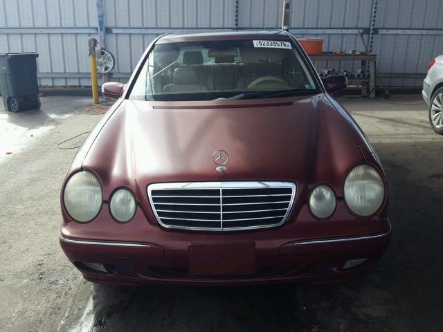 WDBJF65J81B244233 - 2001 MERCEDES-BENZ E 320 BURGUNDY photo 9