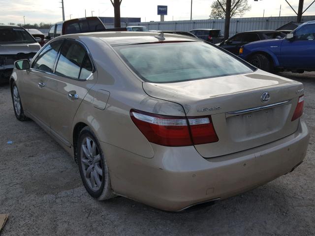 JTHBL46F675013771 - 2007 LEXUS LS 460 GOLD photo 3