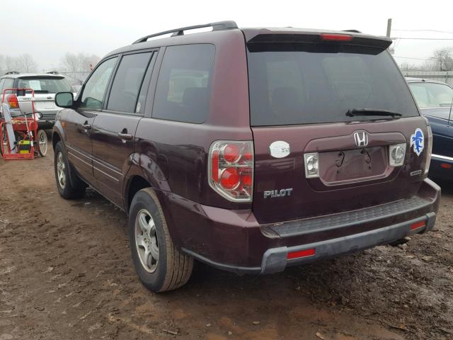 5FNYF18398B031718 - 2008 HONDA PILOT SE BURGUNDY photo 3