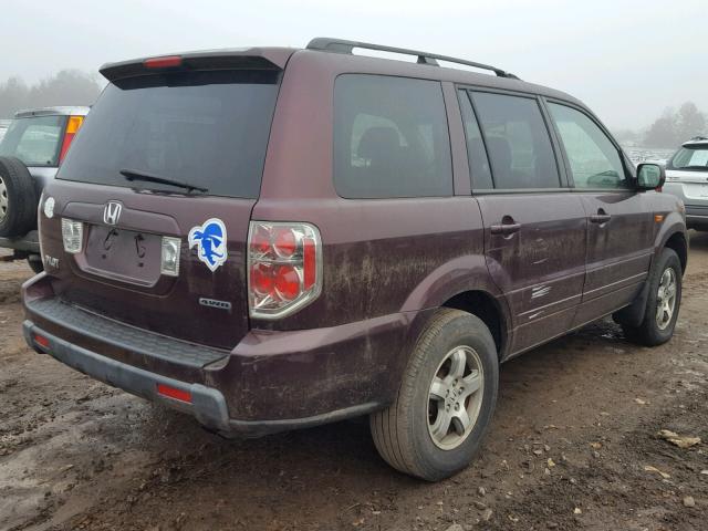 5FNYF18398B031718 - 2008 HONDA PILOT SE BURGUNDY photo 4