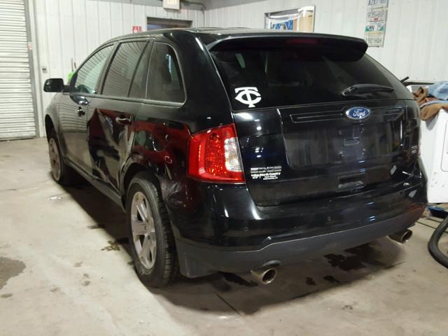 2FMDK4JC2CBA23337 - 2012 FORD EDGE SEL BLACK photo 3