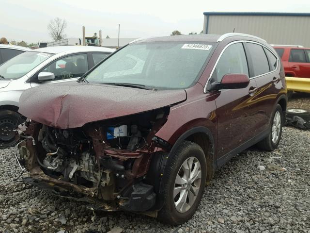 5J6RM3H76EL002446 - 2014 HONDA CR-V EXL MAROON photo 2