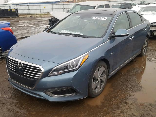 KMHE34L1XGA008597 - 2016 HYUNDAI SONATA HYB BLUE photo 2