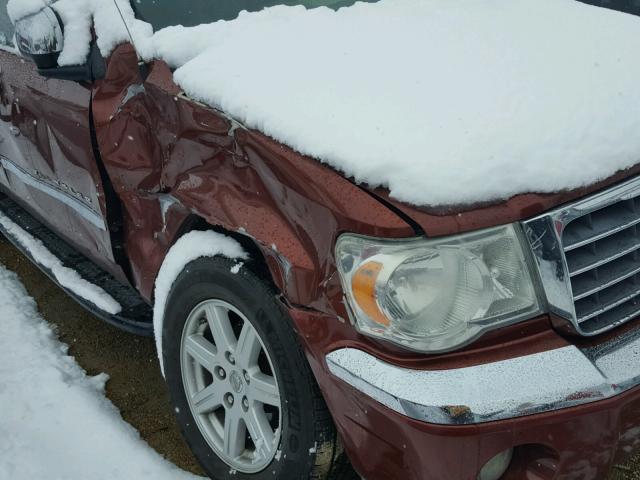 1A8HW58267F534253 - 2007 CHRYSLER ASPEN LIMI BURGUNDY photo 9