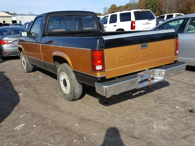 1B7FL26X8PS132018 - 1993 DODGE DAKOTA BLACK photo 3