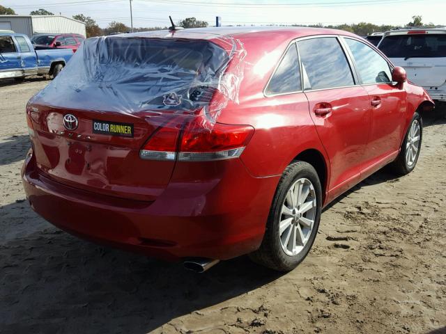 4T3ZA3BB2AU021272 - 2010 TOYOTA VENZA BASE MAROON photo 4