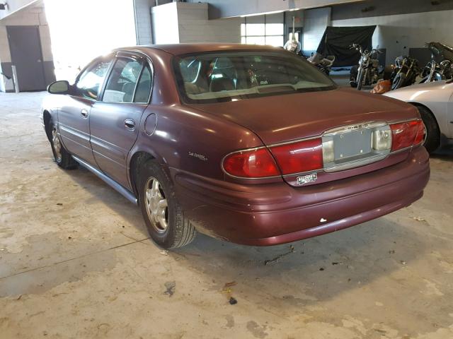 1G4HP54K214142587 - 2001 BUICK LESABRE CU RED photo 3