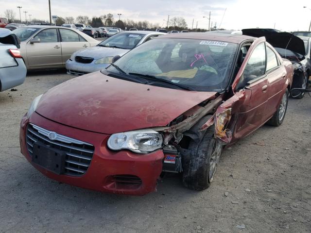 1C3EL46XX4N409130 - 2004 CHRYSLER SEBRING LX RED photo 2