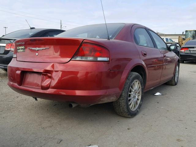 1C3EL46XX4N409130 - 2004 CHRYSLER SEBRING LX RED photo 4