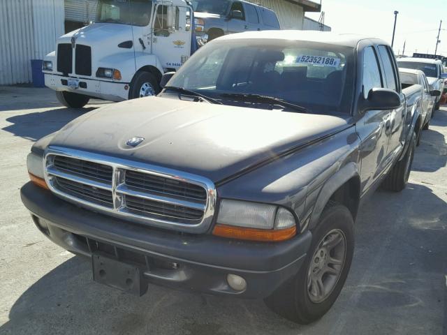 1D7HL38N74S630545 - 2004 DODGE DAKOTA QUA GRAY photo 2