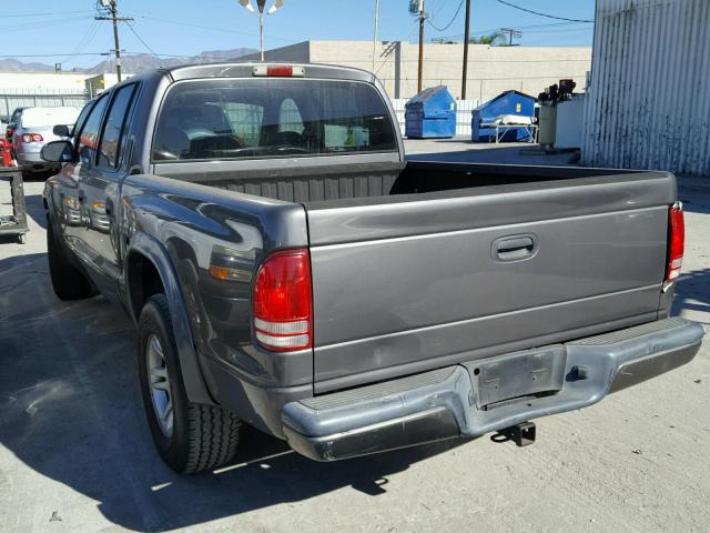 1D7HL38N74S630545 - 2004 DODGE DAKOTA QUA GRAY photo 3