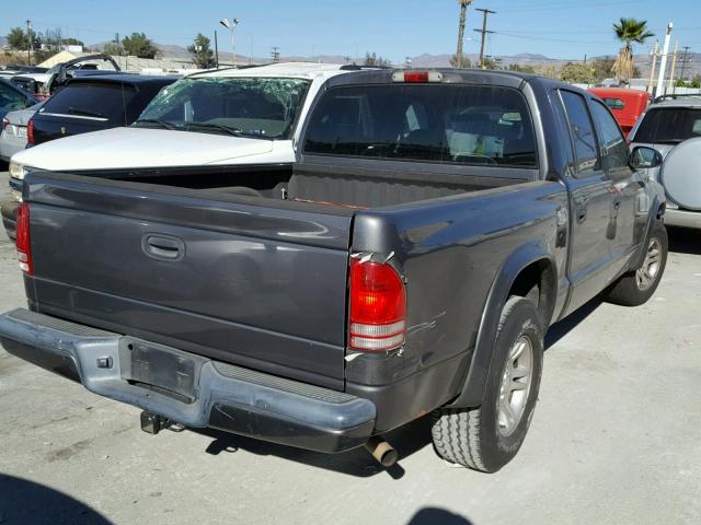 1D7HL38N74S630545 - 2004 DODGE DAKOTA QUA GRAY photo 4