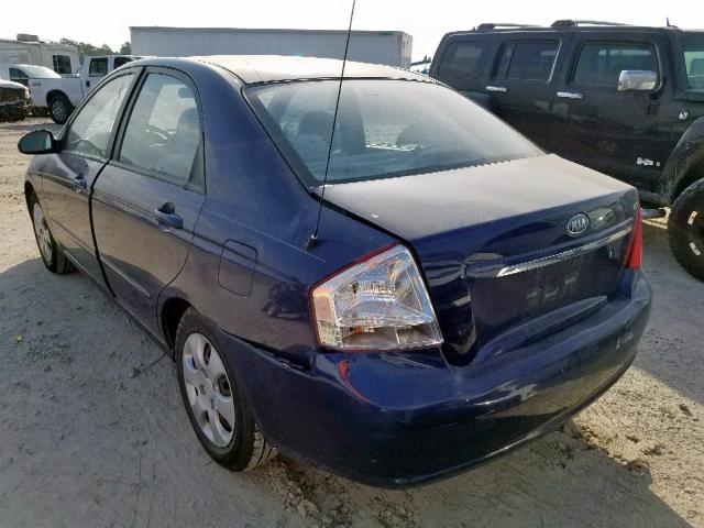 KNAFE121685497879 - 2008 KIA SPECTRA EX BLUE photo 3